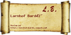 Larnhof Bardó névjegykártya
